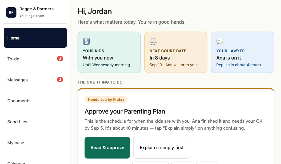 FamilyCase.AI client portal
